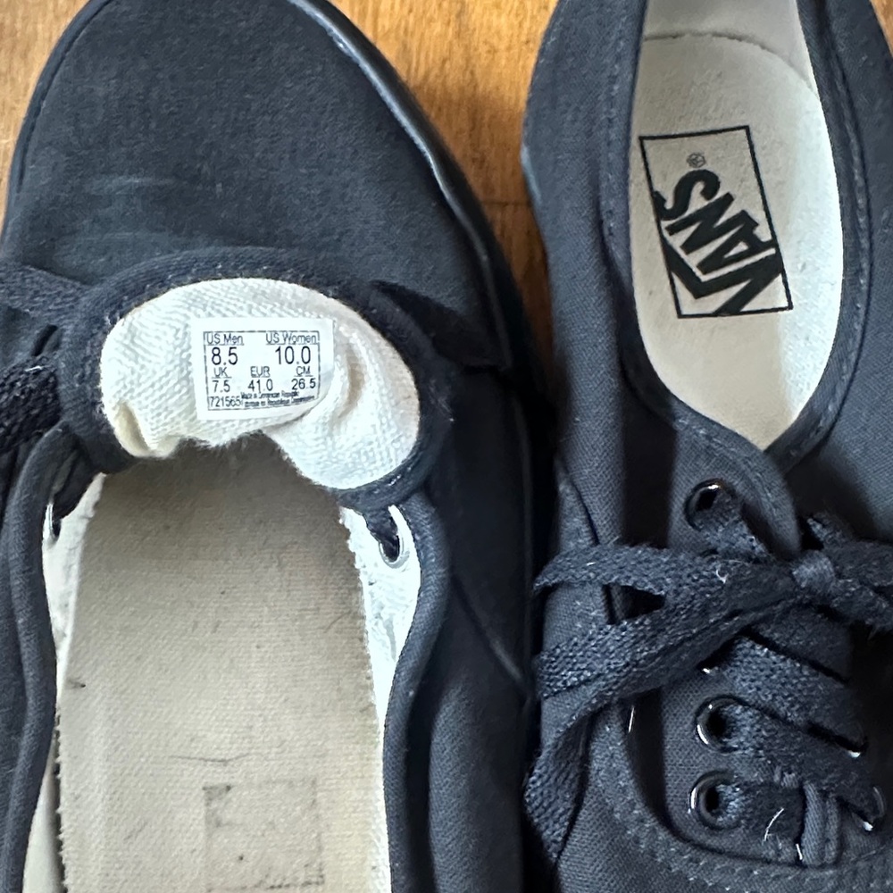 Vans Black Low-Top Canvas Sneakers - Picture 2 of 5
